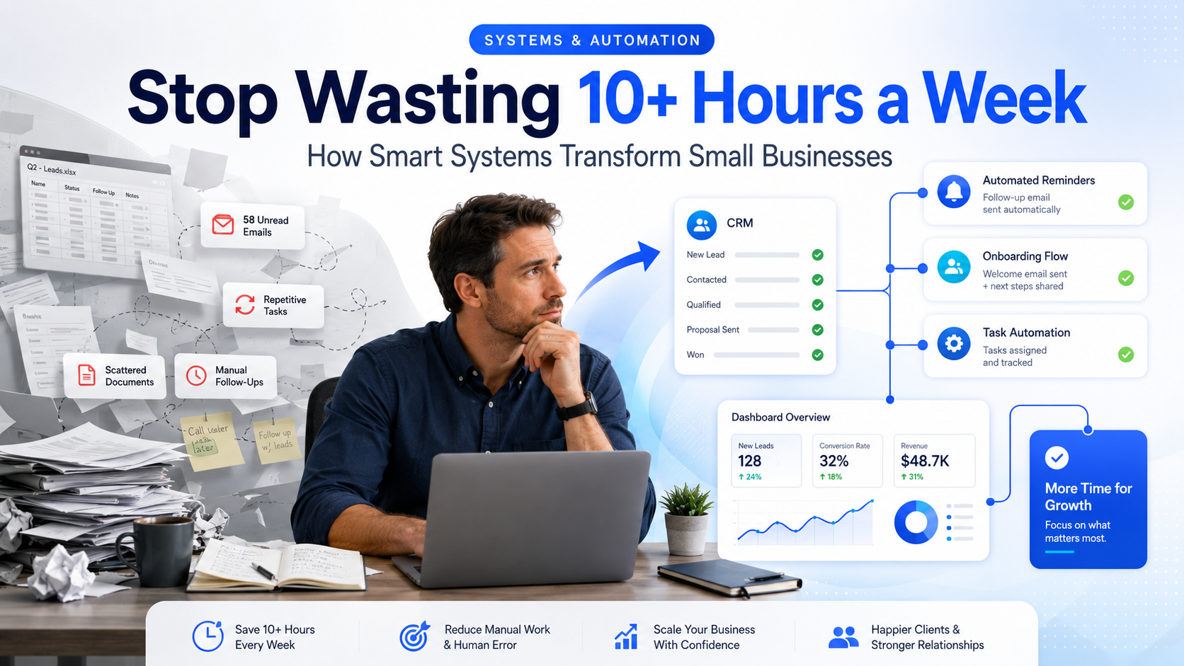 Stop Wasting 10+ Hours a Week: How Smart Systems Transform Small Businesses